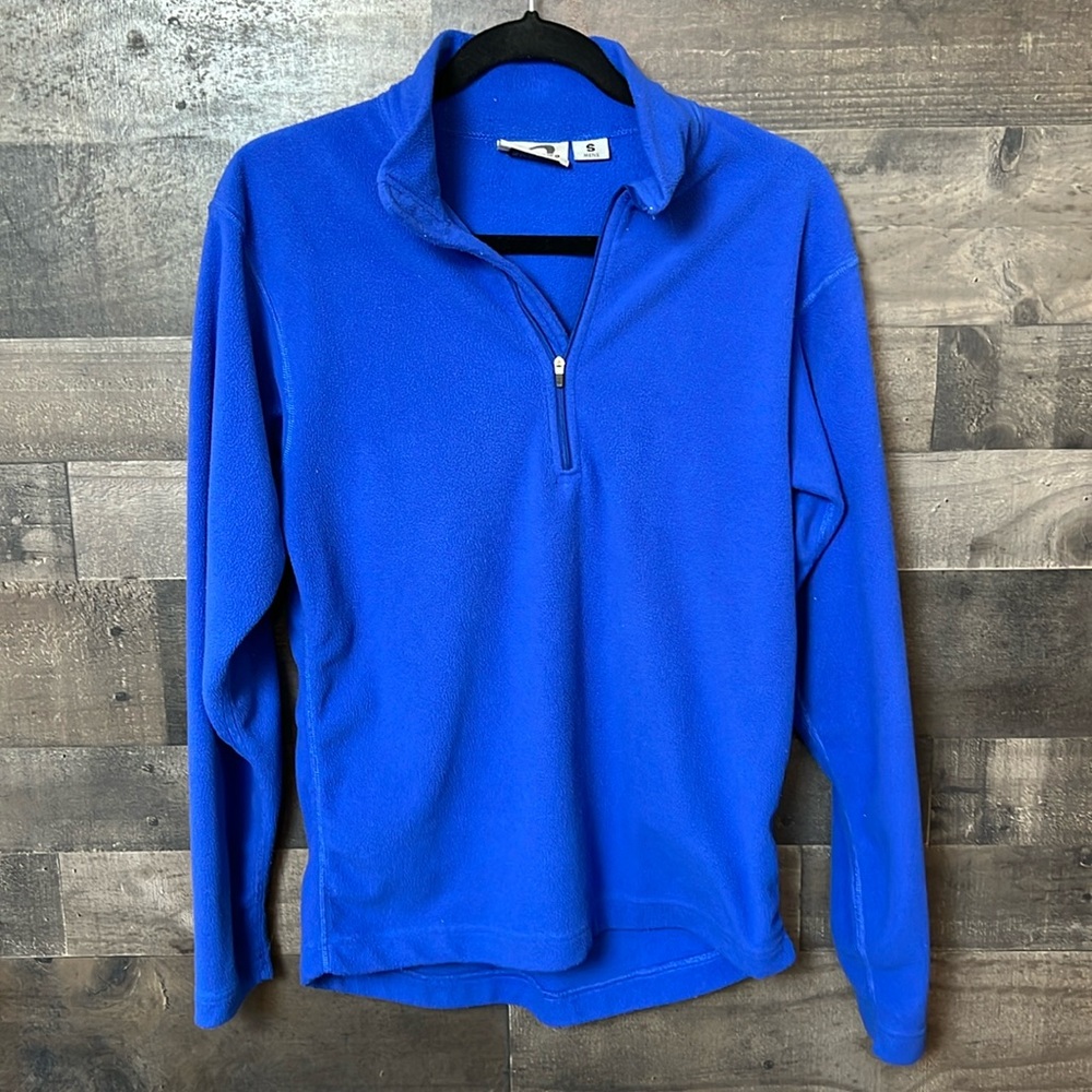 Nice Blue Obermey Zip Neck Sweater